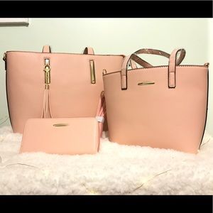 3-piece set Blush Pink Purse,Mini Purse,Wallet